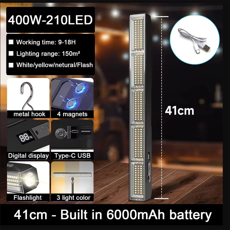 Power Bank - Barra de luz LED magnética de