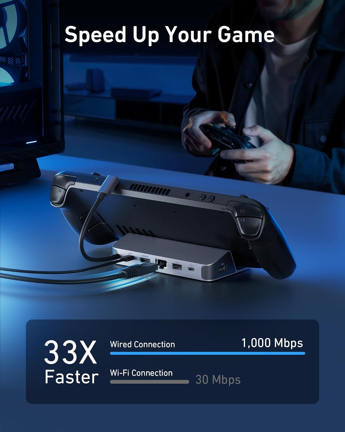 Usb Hub - Estación de Carga Anker para Steam