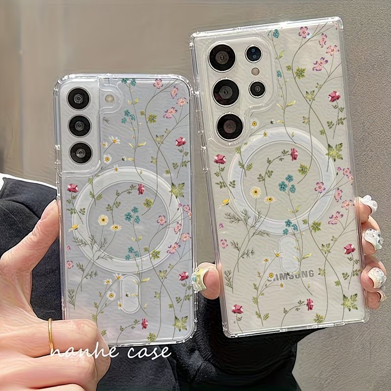 Wireless Charger - Funda Magnética con Diseño Floral para