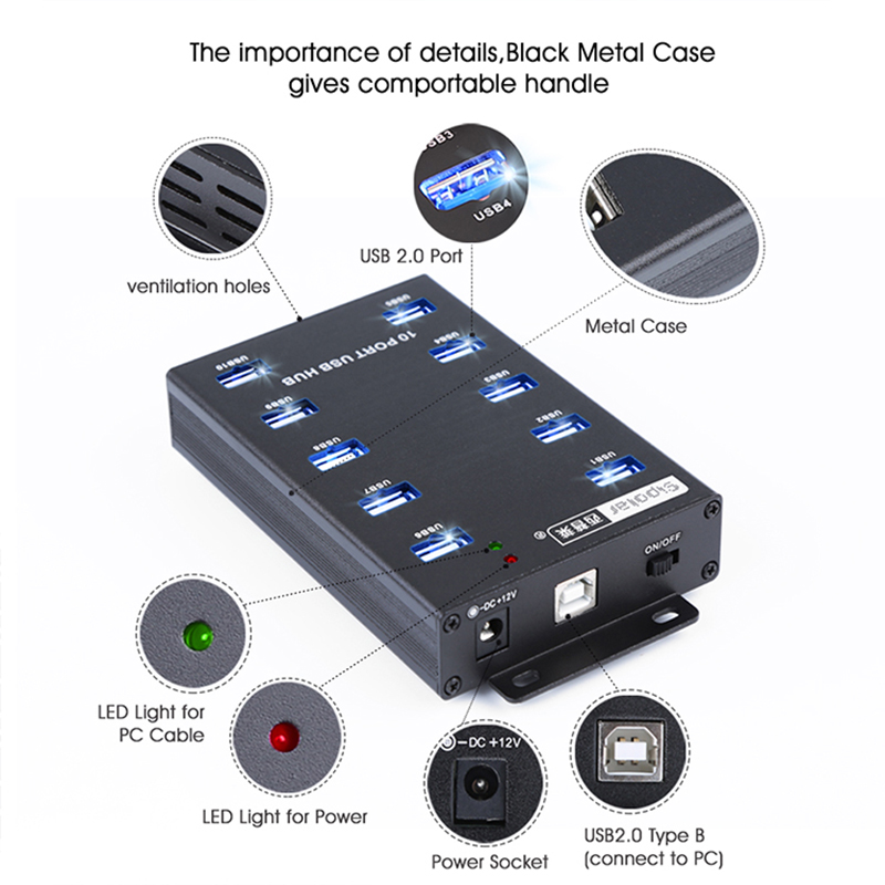 Hub USB de Escritorio Sipolar  - Usb Hub reseña y precio