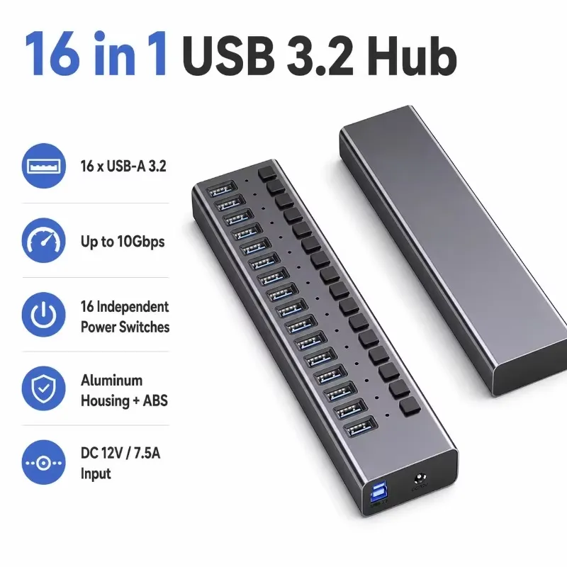 AP01, Hub USB 3.2 Gen2 de 16 P - Usb Hub reseña y precio